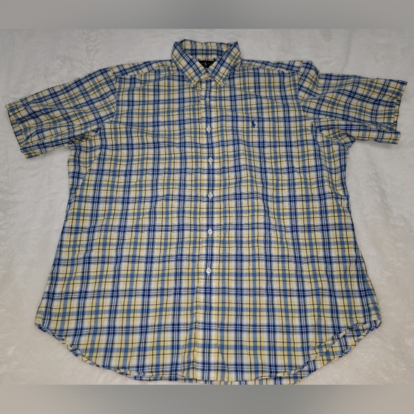 Ralph Lauren Plaid Shirt in Blue and Yellow - Picture 1 of 7